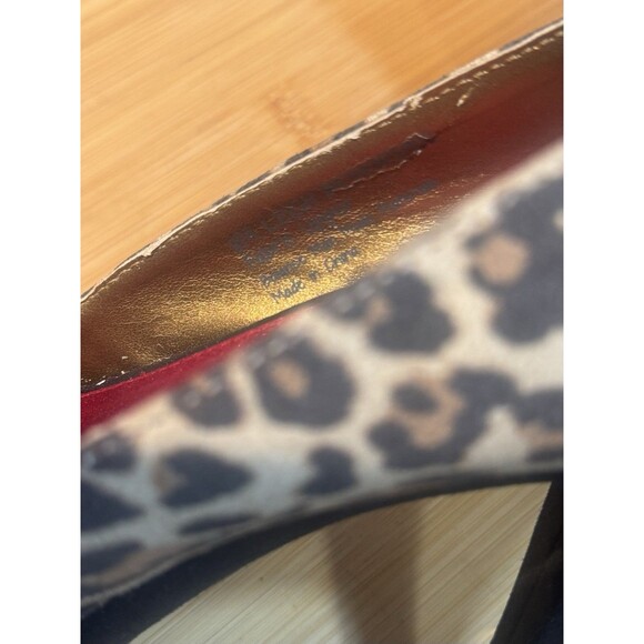 Sam Edelman Circus Leigh Boudoir platform pumps Stilettos leopard Faux Suede Bow - Picture 6 of 9